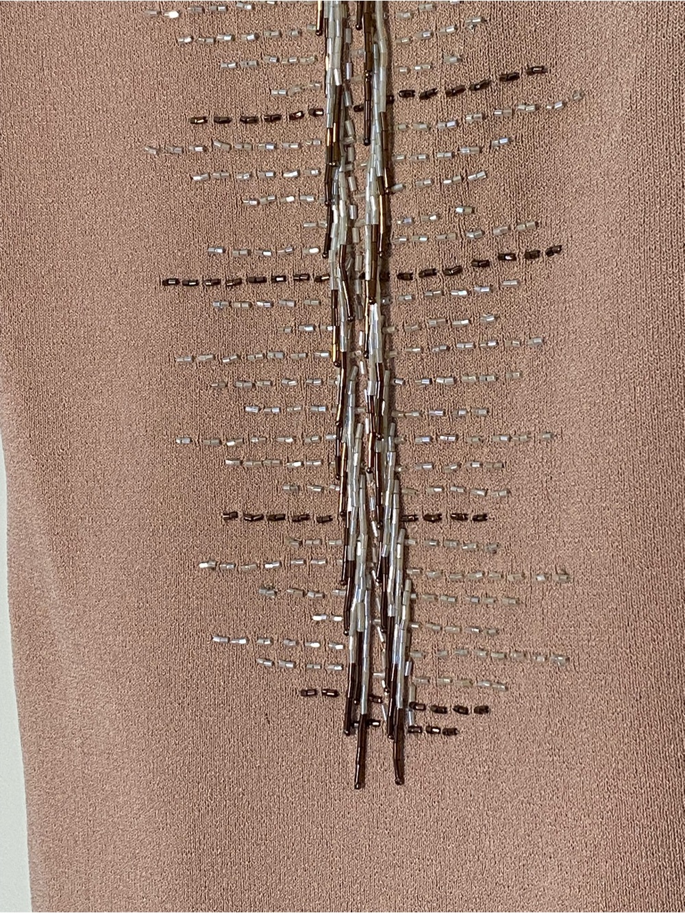 Festival Fringe Boho Knit Tank Top Beaded Brown Embellished Earthy Medium - Picture 4 of 13